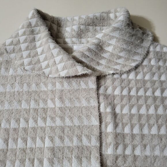 Anthropologie Two-Toned Cream Open Front Shawl Neck Collar Cardigan Sweater - Picture 10 of 15